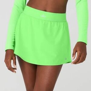 Alo Match Point Tennis Skirt Green Glow S